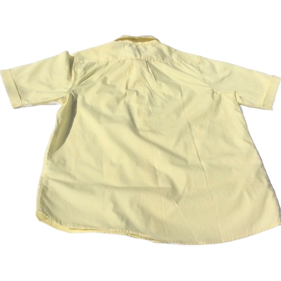 Smith American Dress Shirt Size 14 Button Up Short Sleeve Chest Pocket Yellow - Picture 7 of 10